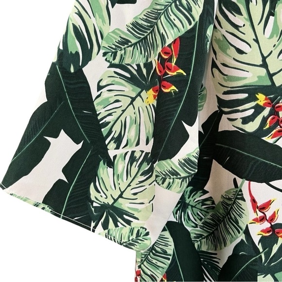 Rachel Zoe Tropical Palm Leaf Green Duster Kimono Long Swim Cover Up Size OS - Picture 5 of 8